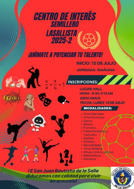 Tenemos profesores calificados de la Universidad de Antioquia para acompañar tu proceso.
Todos los grados, desde preescolar hasta bachillerato de la jornada de la mañana, están invitados a inscribirse en alguna de las modalidades.